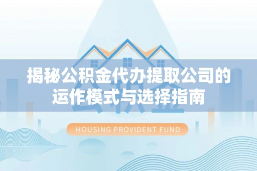 兴国揭秘公积金代办提取公司的运作模式与选择指南