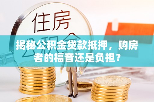 兴国揭秘公积金贷款抵押，购房者的福音还是负担？