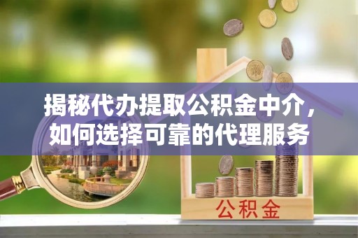 兴国揭秘代办提取公积金中介，如何选择可靠的代理服务