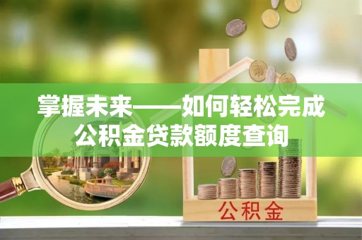 兴国掌握未来——如何轻松完成公积金贷款额度查询